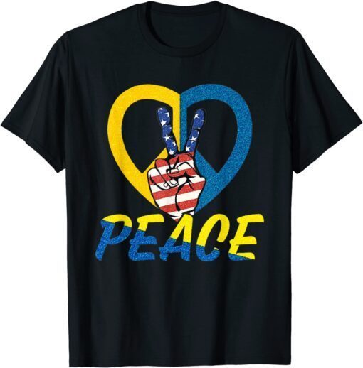 Ukraine Ukrainian Flag USA Stand With Ukraine Lover Peace Ukraine T-Shirt