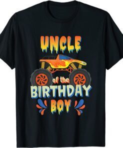 Uncle Birthday Boy Monster Truck Theme Matching Family Tee Shirt