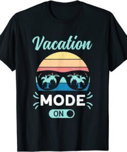 Vacation Mode On Summer Sunglasses Palm Trees Vintage Tee Shirt