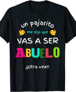 Vas a ser Abuelo Otra Vez Sorpresa Anuncio Embarazo Abuelos Tee Shirt