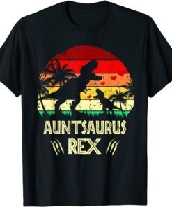 Vintage Auntsaurus Rex Dinosaur T-Rex Mother's Day Tee Shirt