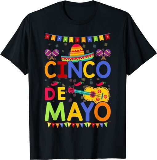 Vintage Cinco De Mayo Mexico Guitar Tee Shirt