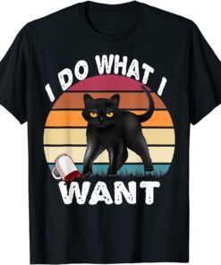 Vintage I Do What I Want Cute Cat Tee Shirt