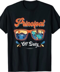 Vintage Principal Off Duty Last Day Of School Sunglasses Tee Shirt