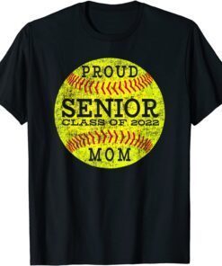 Vintage Proud Senior Softball Player Mom Class of 2022 T-Shirt