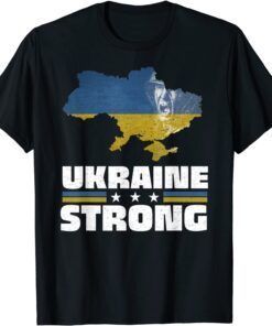 Vintage Soldier Ukrainians Flag Ukrain In Ukrain Map Love Ukraine T-Shirt