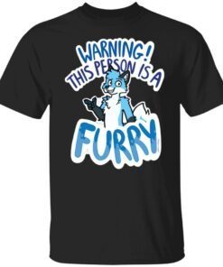 Warning furry blue fox Tee shirt