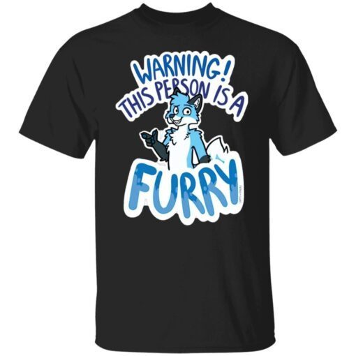 Warning furry blue fox Tee shirt