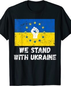 We Stand With Ukraine Ukrainian Flag Rise Fist Peace Vintage Peace Ukraine Shirt