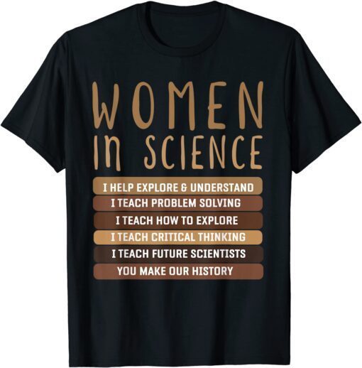 Women Belong In Science Design For Biology & Physics Teacher Tee Shirt