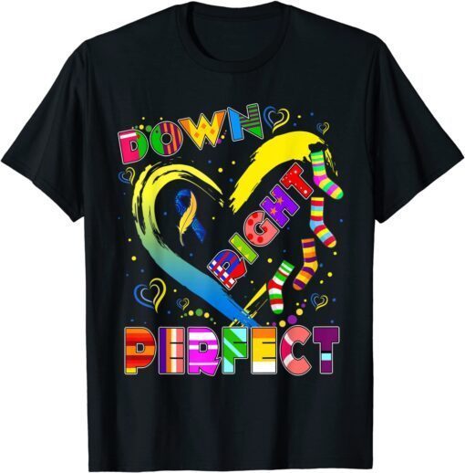 World Down Syndrome Blue Ribbon Rock Your Sock T21 Awareness Tee Shirt