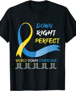 World Down Syndrome Socks Right Blue Yell Ribbon Tee Shirt