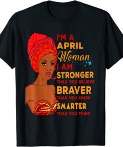 April Proud Queen Black Lady Curly Afro African American T-Shirt