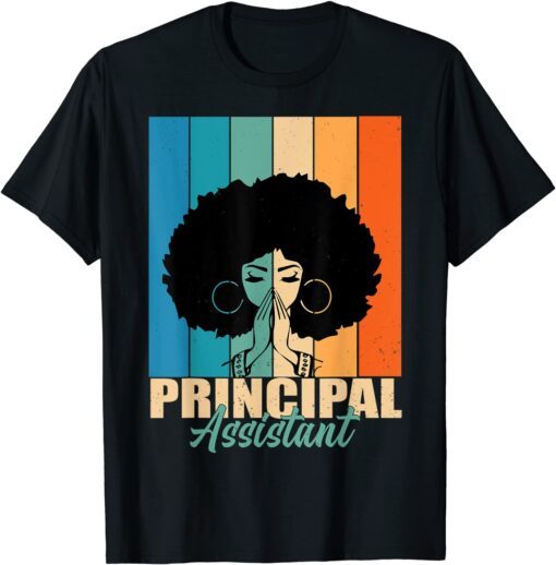 Assistant Principal Afro Job Title School Worker Vintage Tee shirt