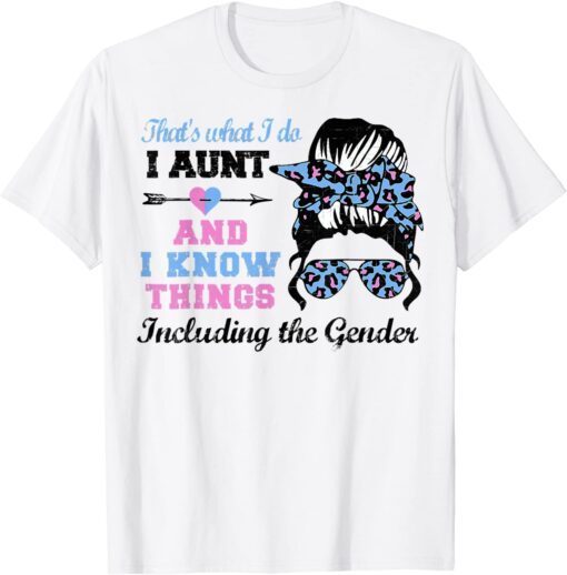 Auntie Keeper of the Gender Reveal Party Ideas Distressed Tee Shirt