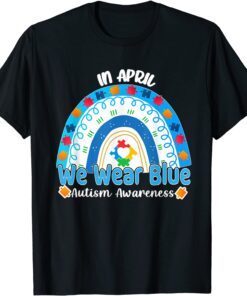 Autism Awareness Rainbow Puzzle Autism Awareness Month Tee Shirt