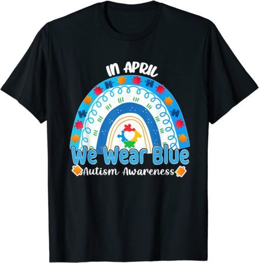 Autism Awareness Rainbow Puzzle Autism Awareness Month Tee Shirt