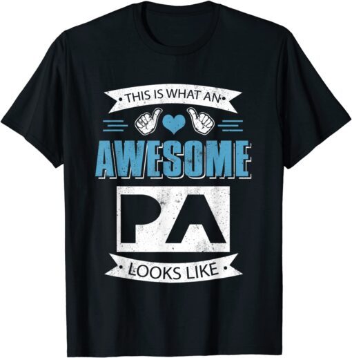 Awesome Look Like Papa Daddy Dad Happy Father's Day Tee Shirt