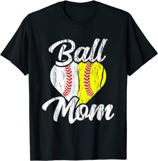 Ball Mom Baseball Softball Mama Team Sports Tee Shirt