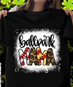 Ballpark Mom Mama Baseball Softball Happy Mother's Day Tee Shirt