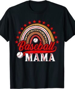Baseball MAMA Leopard Rainbow Happy Mother's Day 2022 Tee Shirt