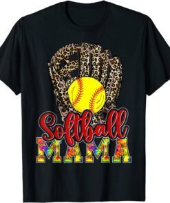 Baseball Mama Leopard Game Day Baseball Lover Mothers Day T-Shirt
