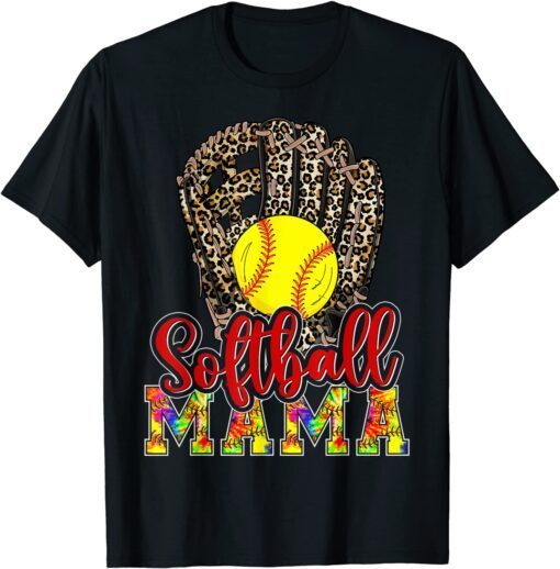 Baseball Mama Leopard Game Day Baseball Lover Mothers Day T-Shirt