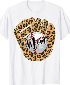 Baseball Mom Leopard Softball Mama Mother's Day 2022 Tee Shirt
