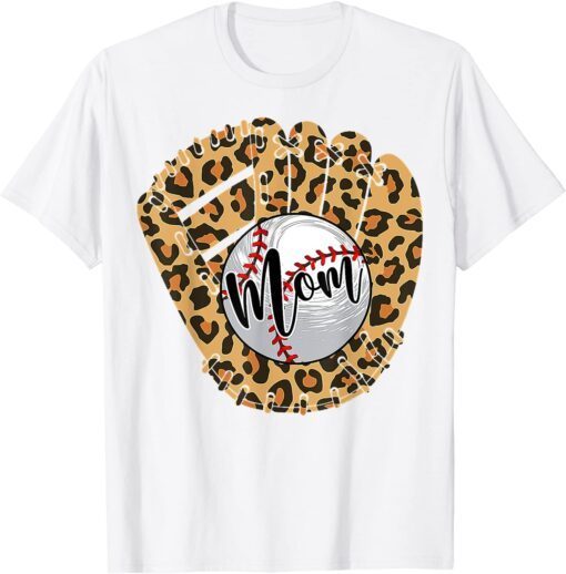 Baseball Mom Leopard Softball Mama Mother's Day 2022 Tee Shirt