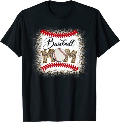 Baseball Mom Leopard Softball Mom Mother's Day T-Shirt