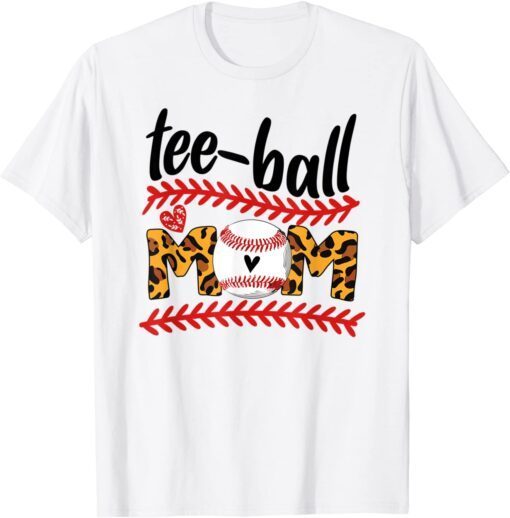 Baseball Mom Leopard Teeball Mom Mother's Day 2022 Tee Shirt