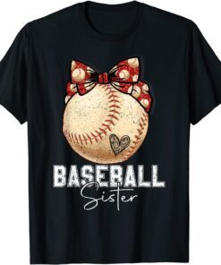 Baseball Sister Vintage Messy Bun Mothers Day Tee Shirt