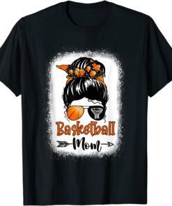 Basketball Mom Leopard Ball Mom Mother's Day Tee Shirt