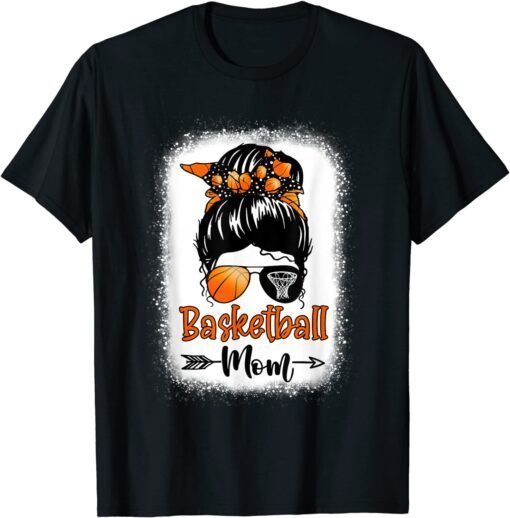 Basketball Mom Leopard Ball Mom Mother's Day Tee Shirt