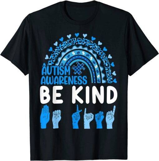 Be Kind Autism Awareness Rainbow Trendy Tee Shirt