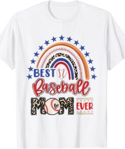 Best Baseball Mom Ever Rainbow Leopard Mother's Day 2022 Tee Shirt