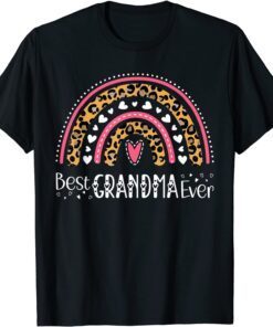 Best Grandma Ever Rainbow Leopard Print Mothers Day Tee Shirt