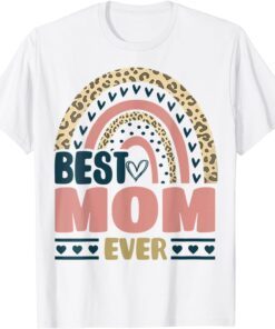 Best Mom Ever Heart Leopard Printed Mothers Day 2022 Tee Shirt