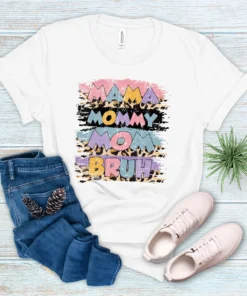 Bleached Leopard Mama Mommy Mom Bruh Mother's Day Tee Shirt