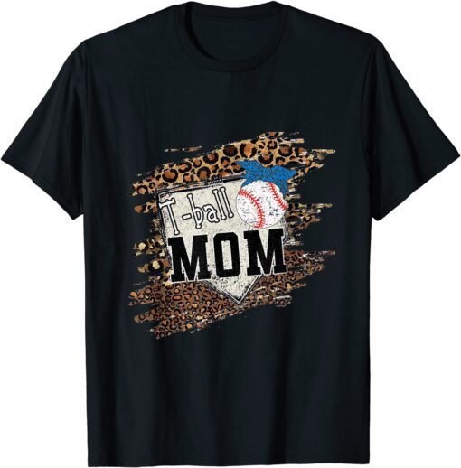 Bleached Leopard Tball Baseball Mom Tee Shirt