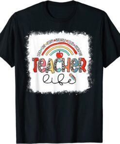 Bleached Leopard Teach Love Inspire Teacher Life Tee Shirt