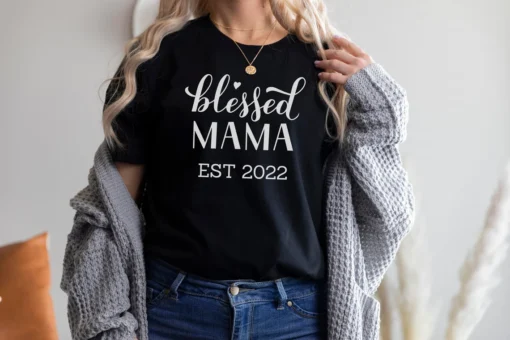 Blessed Mama Est 2022 Mother's Day Tee Shirt