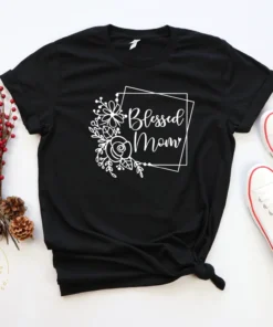 Blessed Mama Floral Mom Mother's Day Tee Shirt