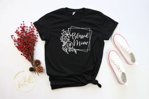 Blessed Mama Floral Mom Mother's Day Tee Shirt