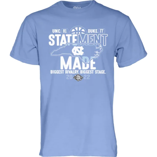 Blue 84 Carolina Blue North Carolina Tar Heels 2022 NCAA Tee Shirt