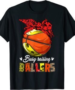 Bowling Basketball Mom Busy Raising Ballers Bandana Tee Shirt