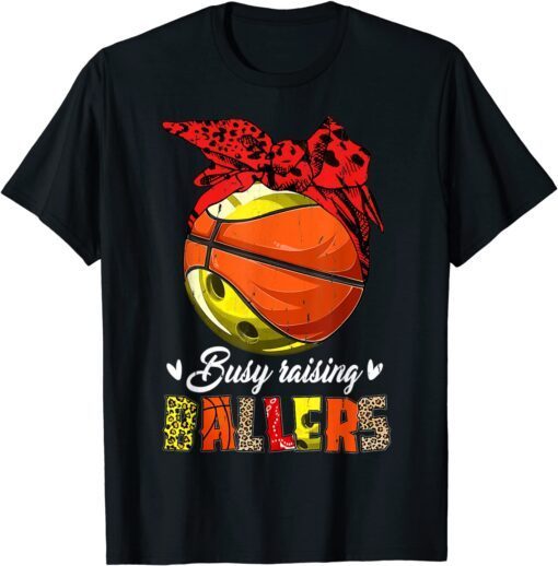 Bowling Basketball Mom Busy Raising Ballers Bandana Tee Shirt