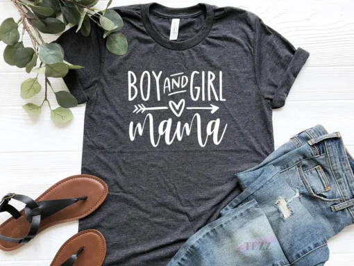 Boy And Girl Mama Mother's Day Tee Shirt