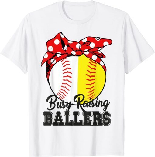 Busy Raising Ballers Softball Baseball Tee Baseball Mom Tee Shirt