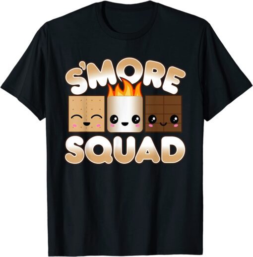 Campfire Fire Pit Friends Cute Kawaii Smore Squad Tee Shirt